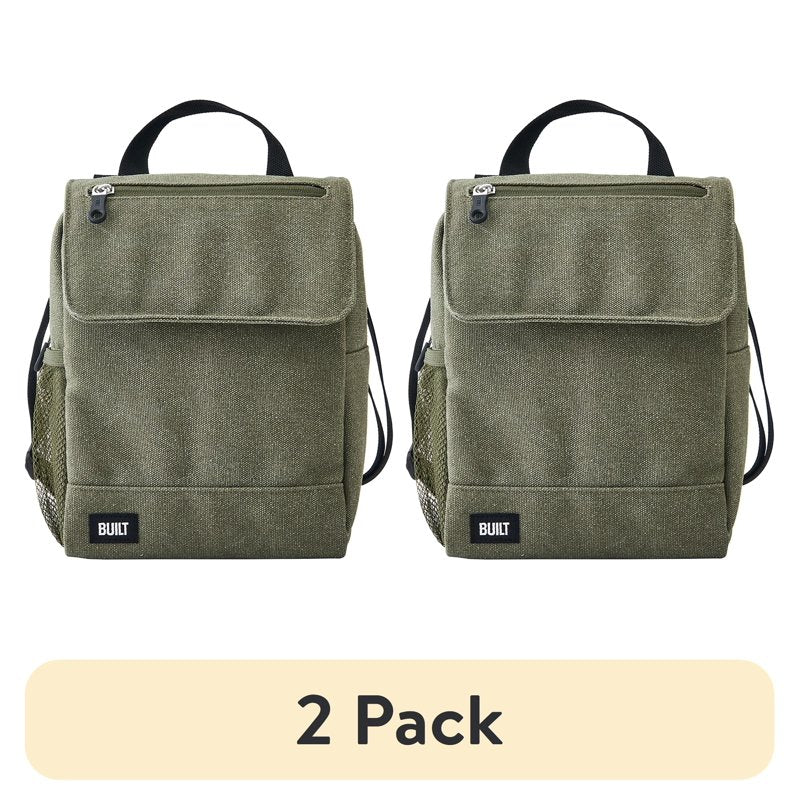 Reusable Lunch Tote - 2 Pack Sage Green Oxford Lunch Sack