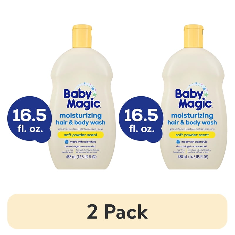Gentle Tear-Free Baby Hair & Body Wash - 2 Pack, Soft Powder Scent, 16.5 oz
