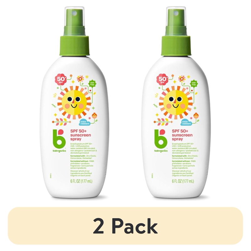 Baby Sunscreen Spray SPF 50 - 2 Pack, 6oz Each