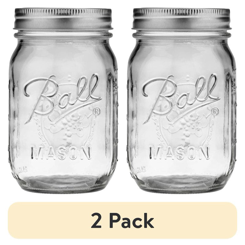 Ball Regular Mouth Pint Mason Jar - 16 Oz, 2 Pack