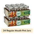16oz Pint Mason Jars - 2 Pack with Lids & Bands