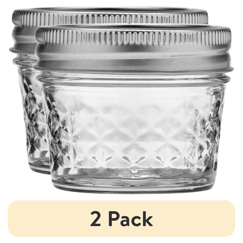 4oz Quilted Mason Jars - 12 Count, 2 Pack for Food Storage