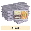 Bentgo Prep 3-Compartment Meal Prep Containers - Lilac, 2 Pack
