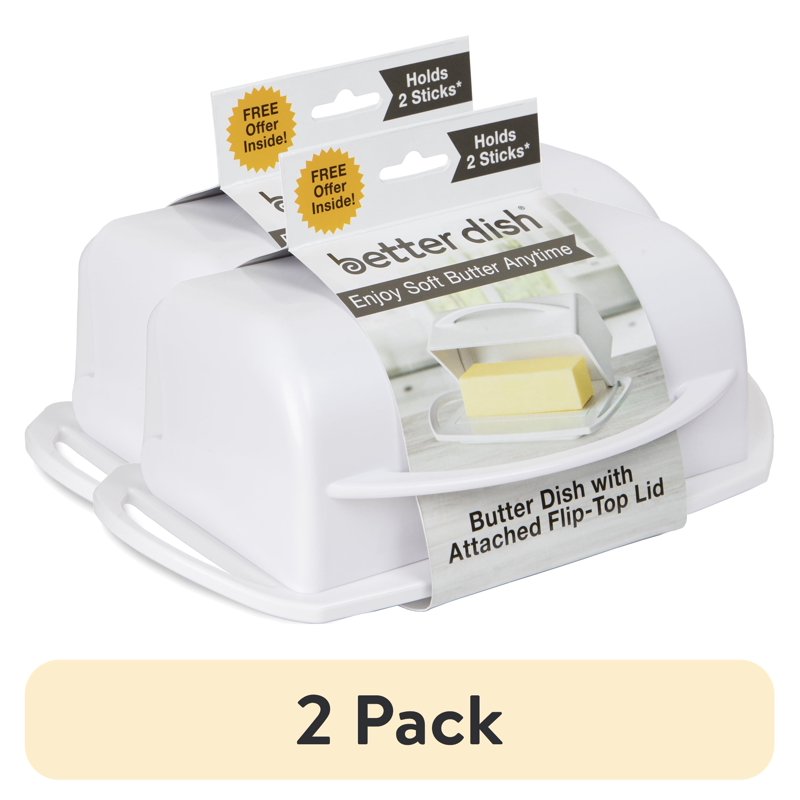 Butter Dish with Flip-Top Lid - 2 Pack
