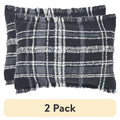 Black 2-Pack 14x20 Inch Cotton Rich Decorative Pillow with Fringe Trim