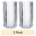 14 oz Fluted Glass Tumblers - Clear, 2 Pack