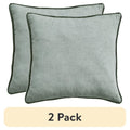 Dark Cilantro Green Cotton Gauze Fringe Throw Pillow - 22x22 Inches, 2 Pack