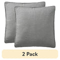 Gray Cotton Gauze Fringe Decorative Throw Pillow 22x22 Inches - 2 Pack