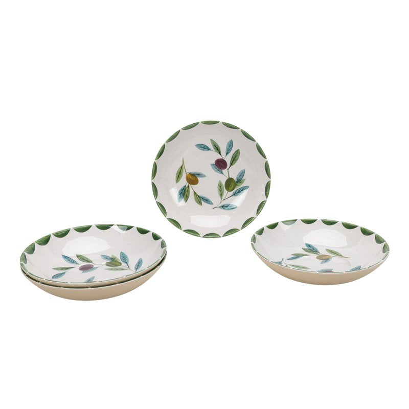 Reusable Bamboo Melamine Dinner Bowls - Olive Beige, 2 Pack
