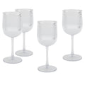4-Piece Clear Ribbed Tritan Wine Glass Set - 2 Pack