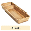 Acacia Wood Oval Serving Bowl - 2 Pack, Natural Finish