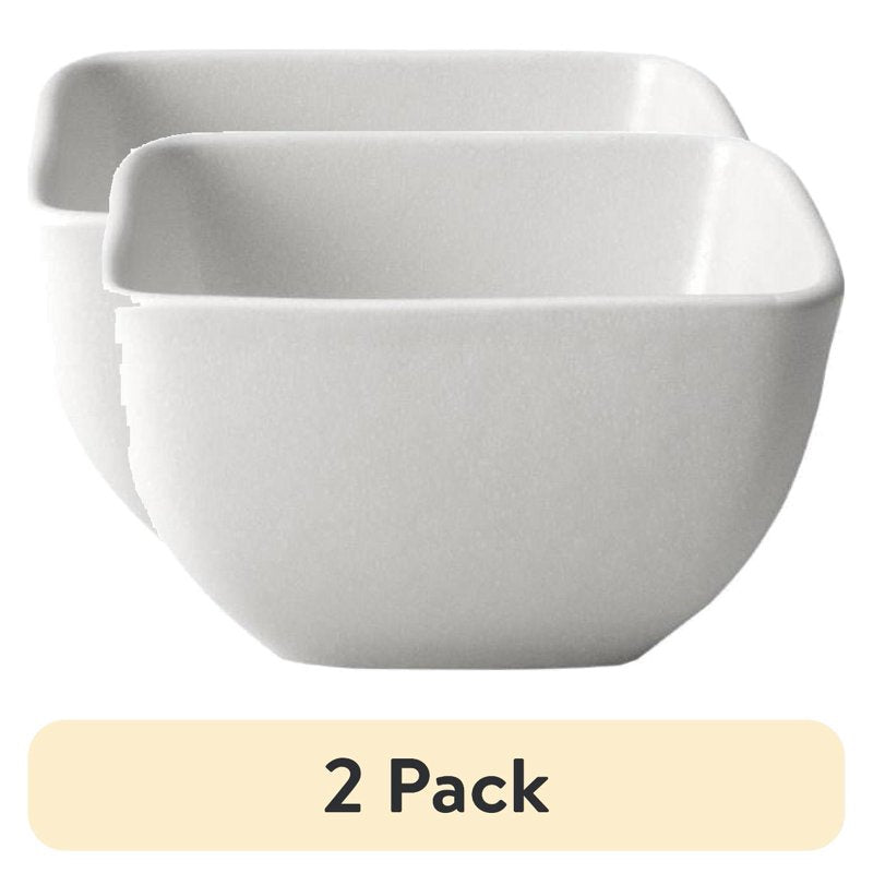 Cream Square Stoneware Cereal Bowl Set - 2 Pack