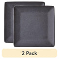 Dark Gray Square-Shaped Dinner Plates - 2 Pack