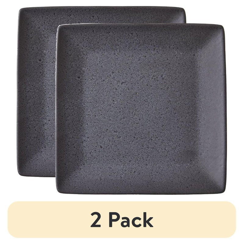 Dark Gray Square-Shaped Dinner Plates - 2 Pack