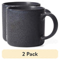 Modern Stoneware Mug - Dark Gray, 2 Pack