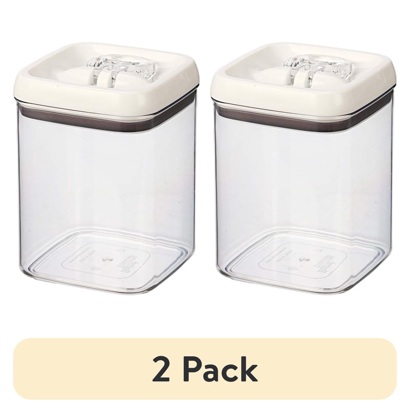 Square Food Storage Container Set - 3 Canisters, 2 Pack
