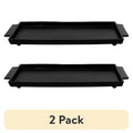 Cast Iron Finish Tray - Rustic Black Decorative Tray (2 Pack)