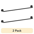 (2 Pack) Modern Wall Mount Towel Bar - Matte Black, 24 Inch Bathroom & Kitchen Accessory