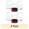 17 oz Clear Flared Stemless Wine Glass Set - 2 Pack