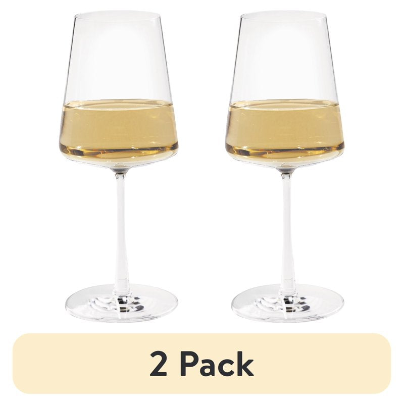 Clear Flared White Wine Glass Set - 13 oz, 2 Pack