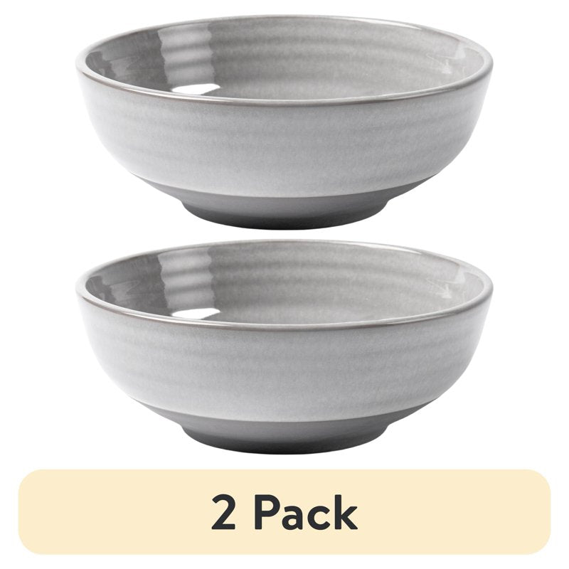Collins Grey Stoneware Round Cereal Bowl - 2 Pack