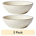 Cream Stoneware Dinner Bowls - 2 Pack, 7.3" Diameter