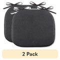Faux Leather Memory Foam Chair Pads - Black, 2 Pack