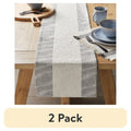 Jett Stripe Cotton Woven Table Runner - Black & White - 2 Pack - 14" x 90"