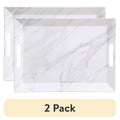 Marble Print Melamine Handled Tray - 2 Pack