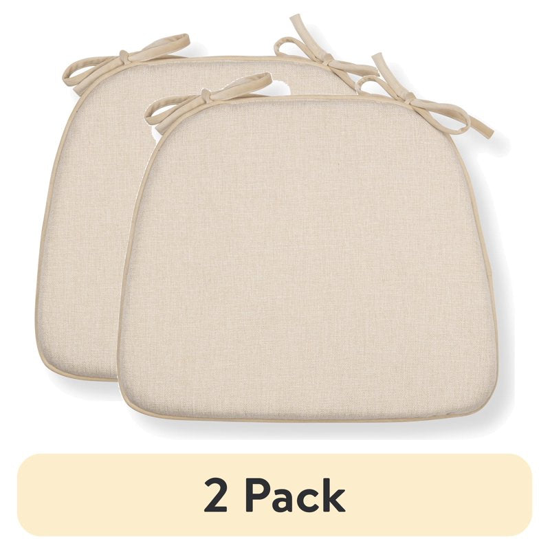 Memory Foam Chair Cushion - 2 Pack, Beige, 17.5” x 14.75”