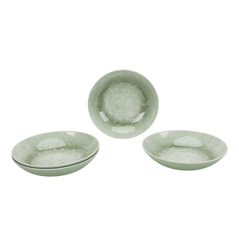 Reusable Bamboo Melamine Dinner Bowls - Green, 2 Pack