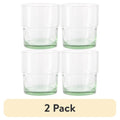 Recycled Green Glassware - 10 oz, 4 Pack - Eco-Friendly 2 Pack