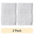 2 Pack Soft Cotton Washcloths - Arctic White, Absorbent & Low Lint