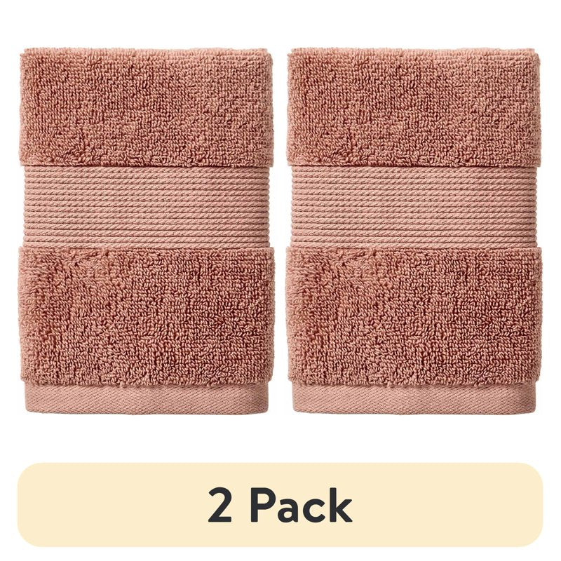 (2 Pack) Cotton Washcloths - Soft, Absorbent & Fade-Resistant in Old Rose - Better Homes & Gardens