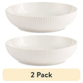 Cream Stoneware Low Bowl - 2 Pack, Sawyer Collection