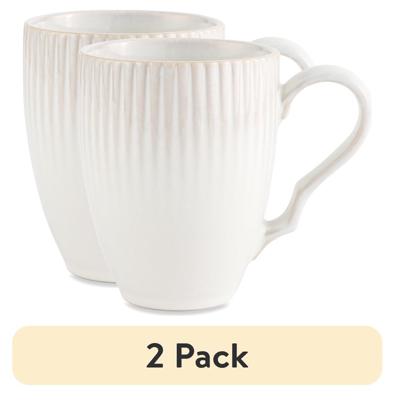 13 oz Stoneware Cream Mug - 2 Pack, Sawyer Collection