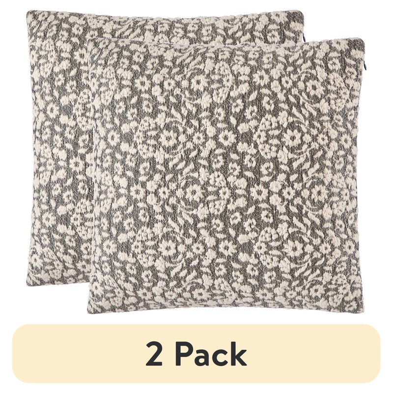 Better Homes & Gardens Black Burned Blooms Pillow 20x20 - Black, 2 Pack