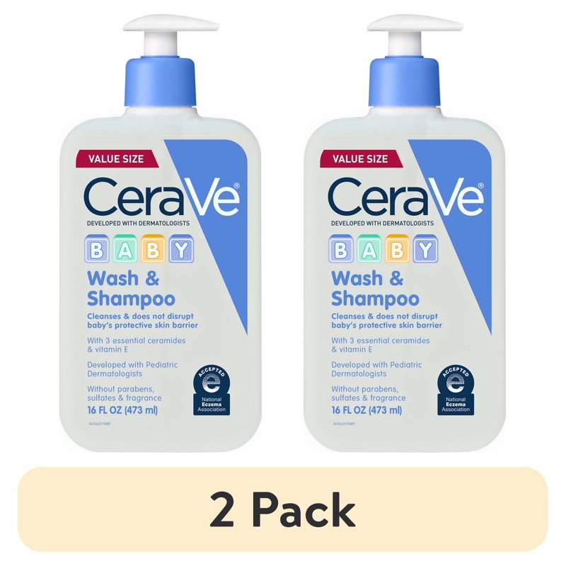 Gentle Baby Wash & Shampoo - Tear-Free Hydrating Cleanser, 16 fl oz - 2 Pack