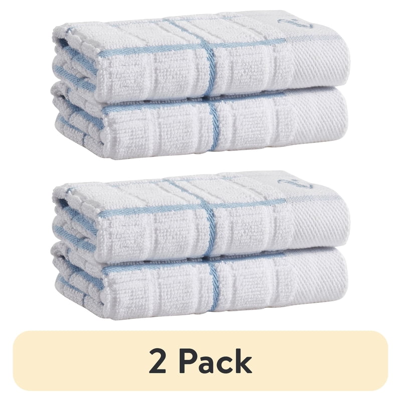 Clorox Cotton Dish Cloths 2 Pack - Highly Absorbent 12" x 12" Blue