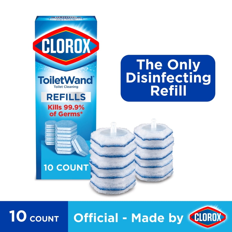 2 Pack ToiletWand Disinfecting Scrubbing Pads - Preloaded with Cleaner