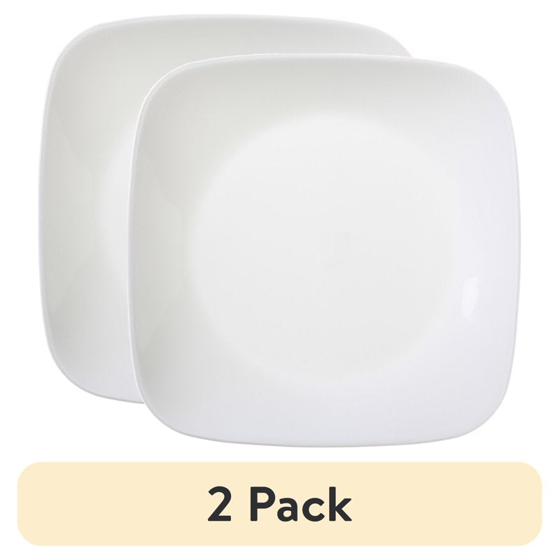 Corelle 10.5" Square Dinner Plate - Pure White, 2 Pack