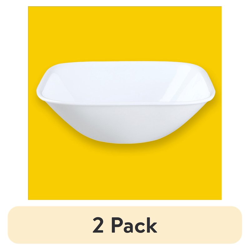 Square Soup Bowl Set - 22 oz, Pure White - 2 Pack