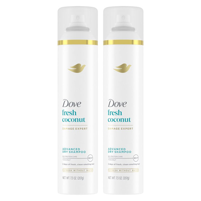Dove Advanced Dry Shampoo - Fresh Coconut, 7.3 oz, 2 Pack