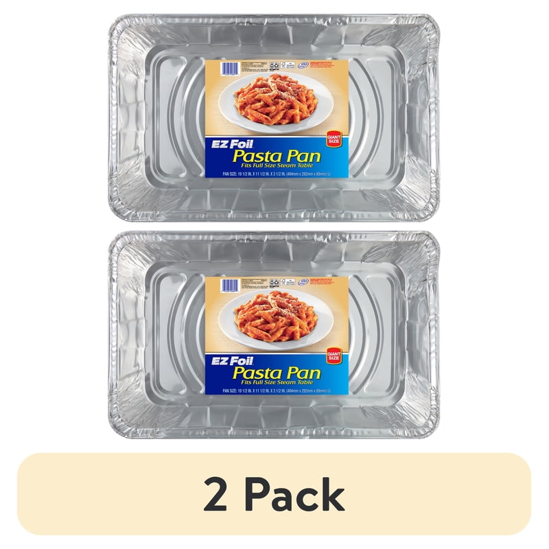 EZ Foil Extra Large Disposable Pasta Pan - 2 Pack, 19.5 x 11.5 x 3.5 in.