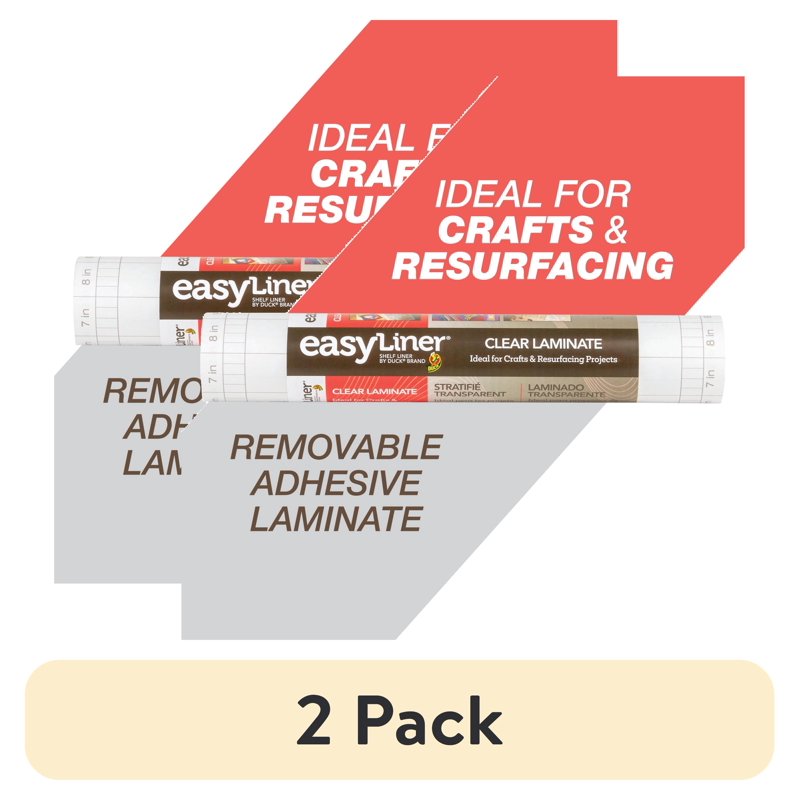 Clear Adhesive Laminate Shelf Liner - 12 in x 36 ft, 2 Pack