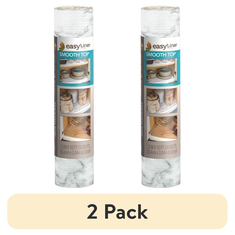 Smooth Top EasyLiner Shelf Liner - Gray Marble, 12" x 10' Roll, 2 Pack