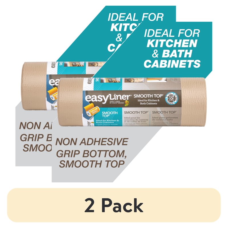 Smooth Top Shelf Liner - 12" x 30' - 2 Pack - Taupe