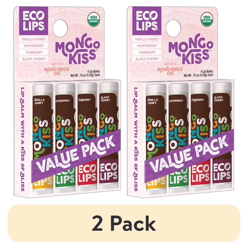 Organic Mongo Kiss Moisturizing Lip Balm Variety Pack - Natural Lip Care