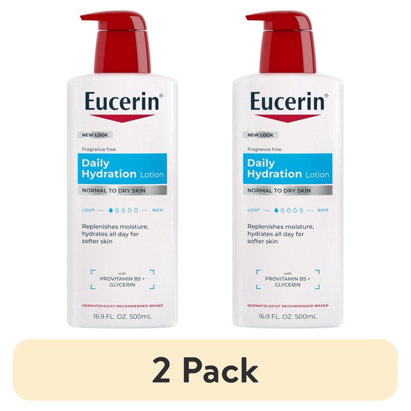 Daily Hydration Body Lotion for Normal to Dry Skin - 2 Pack, 16.9 fl oz