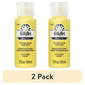 (2 Pack) FolkArt Acrylic Craft Paint - Sunny Yellow, Matte Finish, 2 fl oz - Art & Crafting Supplies